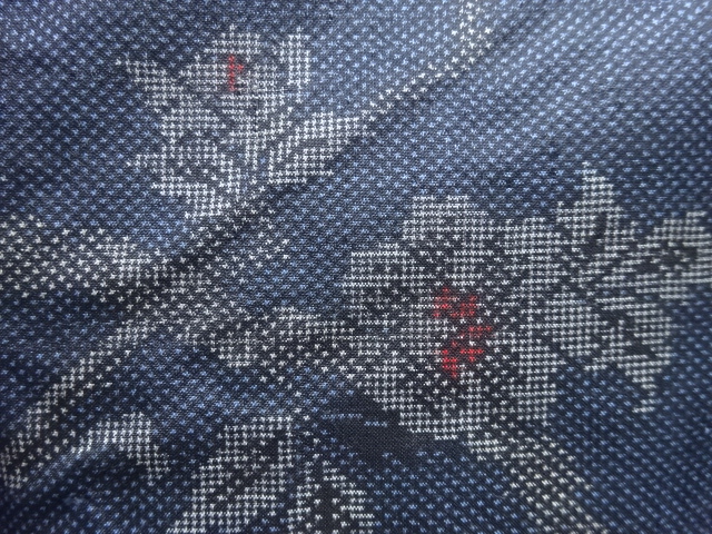 JAPANESE KIMONO / ANTIQUE KARAFANA PATTERN WOVEN DORO OSHIMA TSUMUGI K